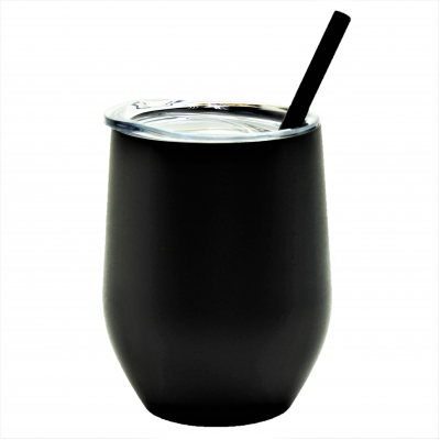 500307- BLACK 12OZ WINE TUMBLER